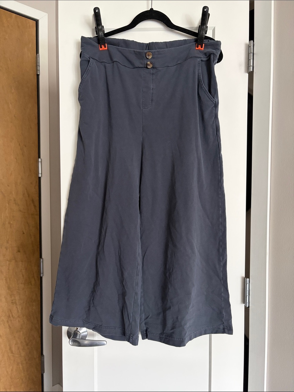 BP cropped Wide Leg Navy-Cool Gray Casual Cotton Pants sz xl